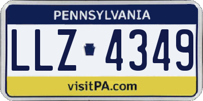 PA license plate LLZ4349