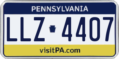 PA license plate LLZ4407