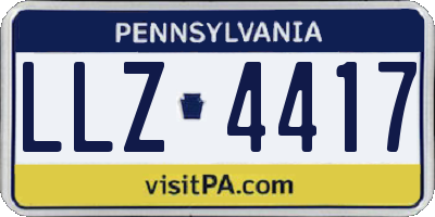 PA license plate LLZ4417