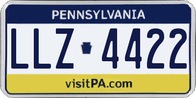 PA license plate LLZ4422