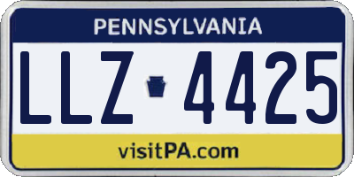 PA license plate LLZ4425