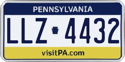 PA license plate LLZ4432