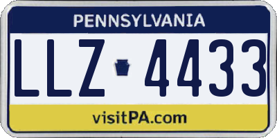 PA license plate LLZ4433