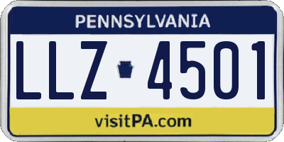 PA license plate LLZ4501