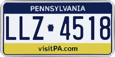 PA license plate LLZ4518