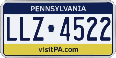 PA license plate LLZ4522