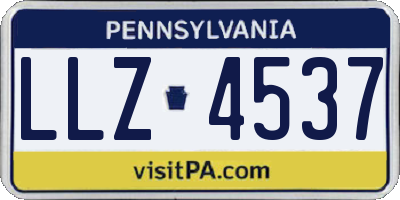 PA license plate LLZ4537