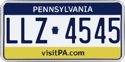PA license plate LLZ4545