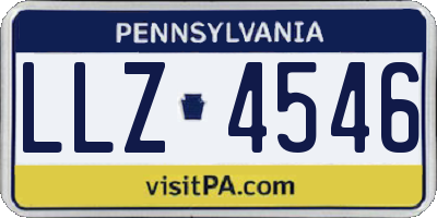 PA license plate LLZ4546