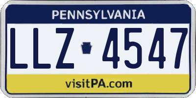 PA license plate LLZ4547