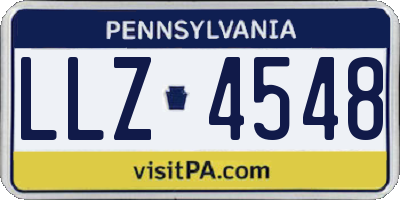 PA license plate LLZ4548
