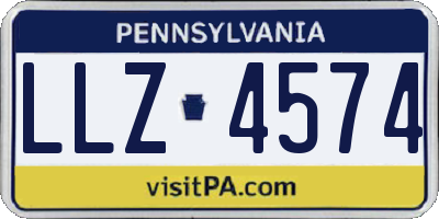 PA license plate LLZ4574