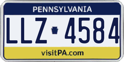 PA license plate LLZ4584