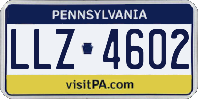 PA license plate LLZ4602