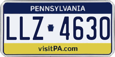PA license plate LLZ4630
