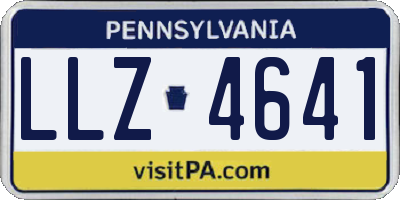 PA license plate LLZ4641