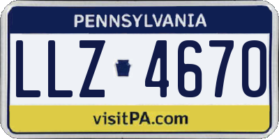 PA license plate LLZ4670