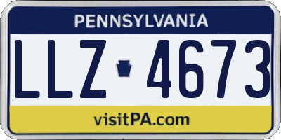 PA license plate LLZ4673