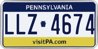 PA license plate LLZ4674