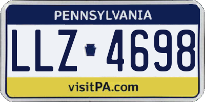 PA license plate LLZ4698