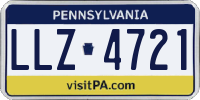 PA license plate LLZ4721