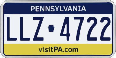 PA license plate LLZ4722