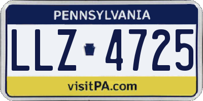 PA license plate LLZ4725