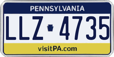 PA license plate LLZ4735