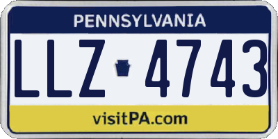 PA license plate LLZ4743
