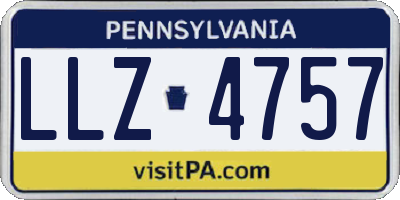 PA license plate LLZ4757