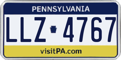 PA license plate LLZ4767