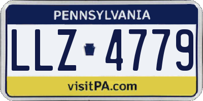 PA license plate LLZ4779