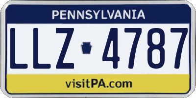 PA license plate LLZ4787