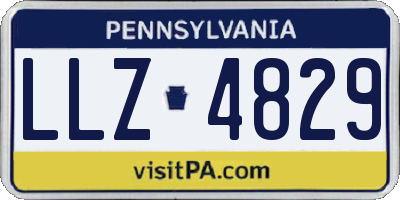PA license plate LLZ4829