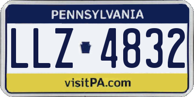 PA license plate LLZ4832