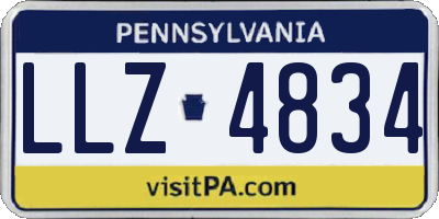 PA license plate LLZ4834