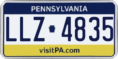 PA license plate LLZ4835