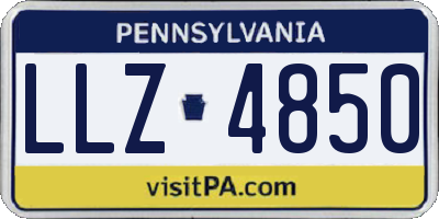 PA license plate LLZ4850