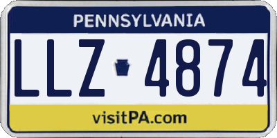PA license plate LLZ4874
