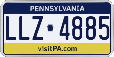 PA license plate LLZ4885