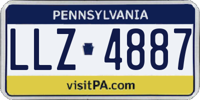 PA license plate LLZ4887