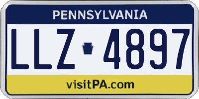 PA license plate LLZ4897