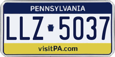 PA license plate LLZ5037