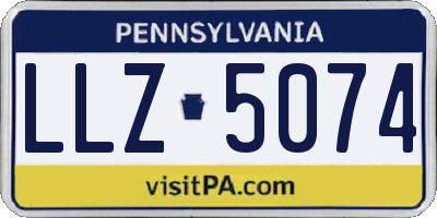 PA license plate LLZ5074