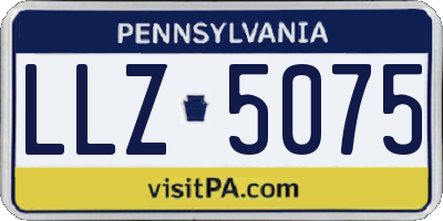 PA license plate LLZ5075