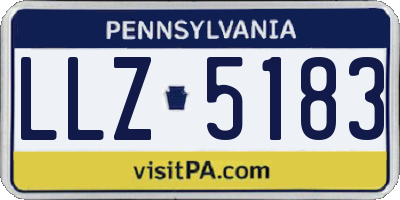 PA license plate LLZ5183