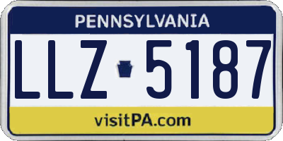 PA license plate LLZ5187
