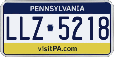 PA license plate LLZ5218