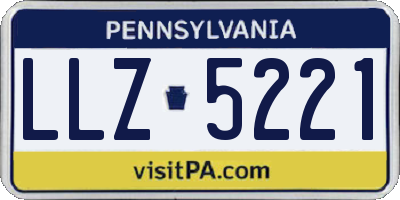 PA license plate LLZ5221