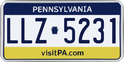 PA license plate LLZ5231